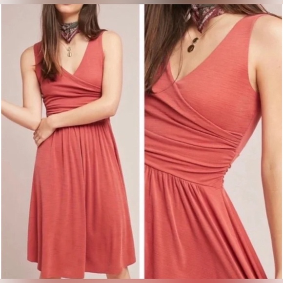 Anthropologie Maeve Dress Nora Burnt Orange Sleeveless Surplice Top Size XS - Picture 1 of 6
